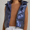 Padel Puffer Jacket zonder mouwen (Dames, Navy shine)