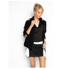 padelsweater met rits Noor (zwart/zwart, dames)