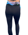 Padel Legging Camo (Dames, camouflage/ blauw)