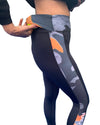 Padel Legging Camo (Dames, camouflage/ oranje)