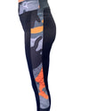 Padel Legging Camo (Dames, camouflage/ oranje)