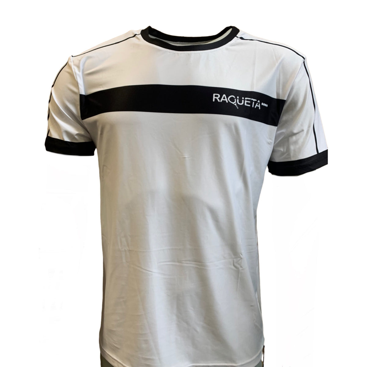 T-shirt Advanced – Wit met zwart racket