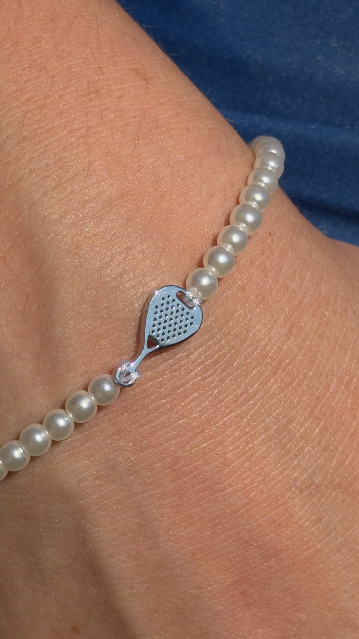 Pearl bracelet (silver/white)