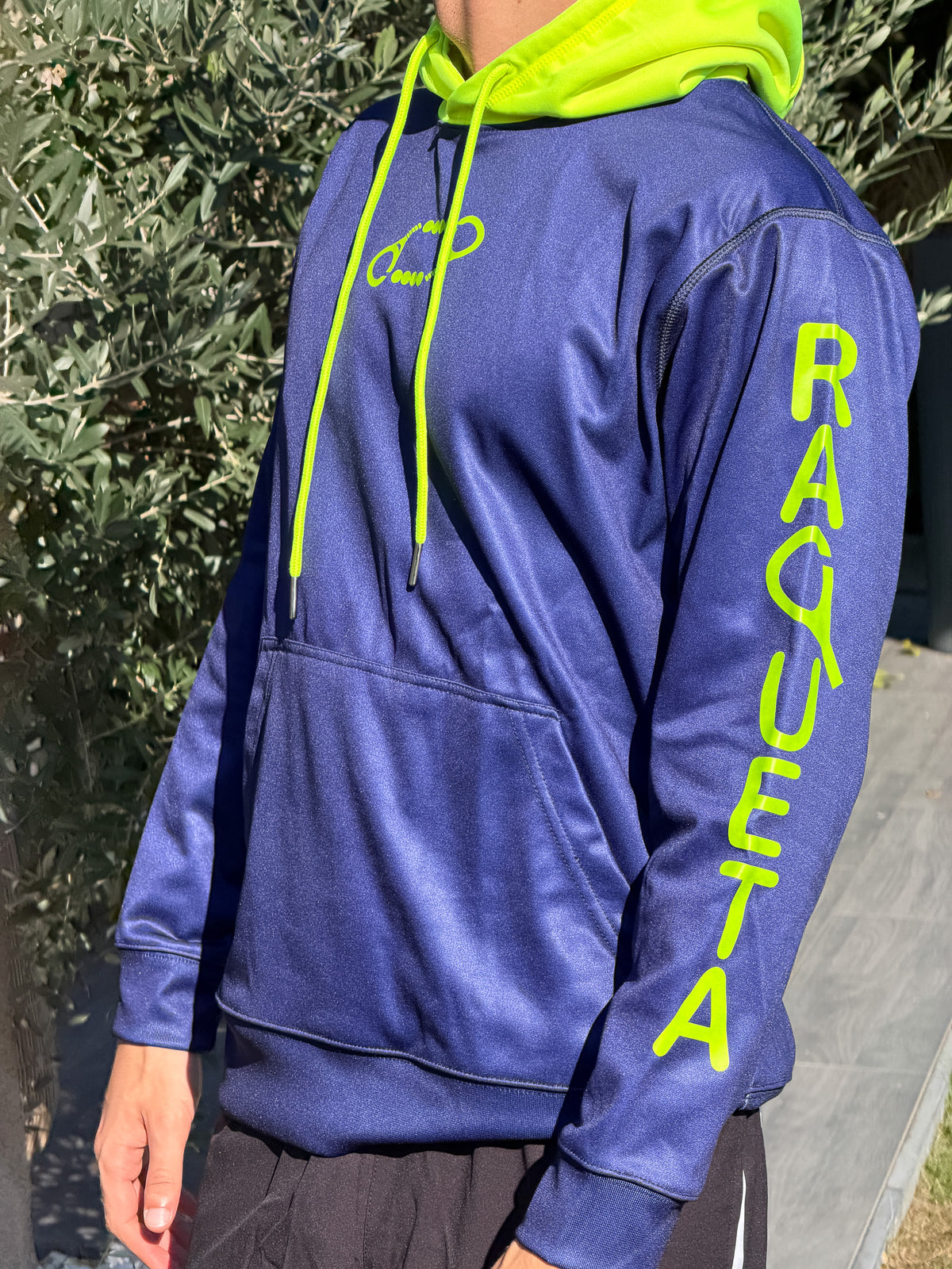 Hoodie Double – Blauw/Neon