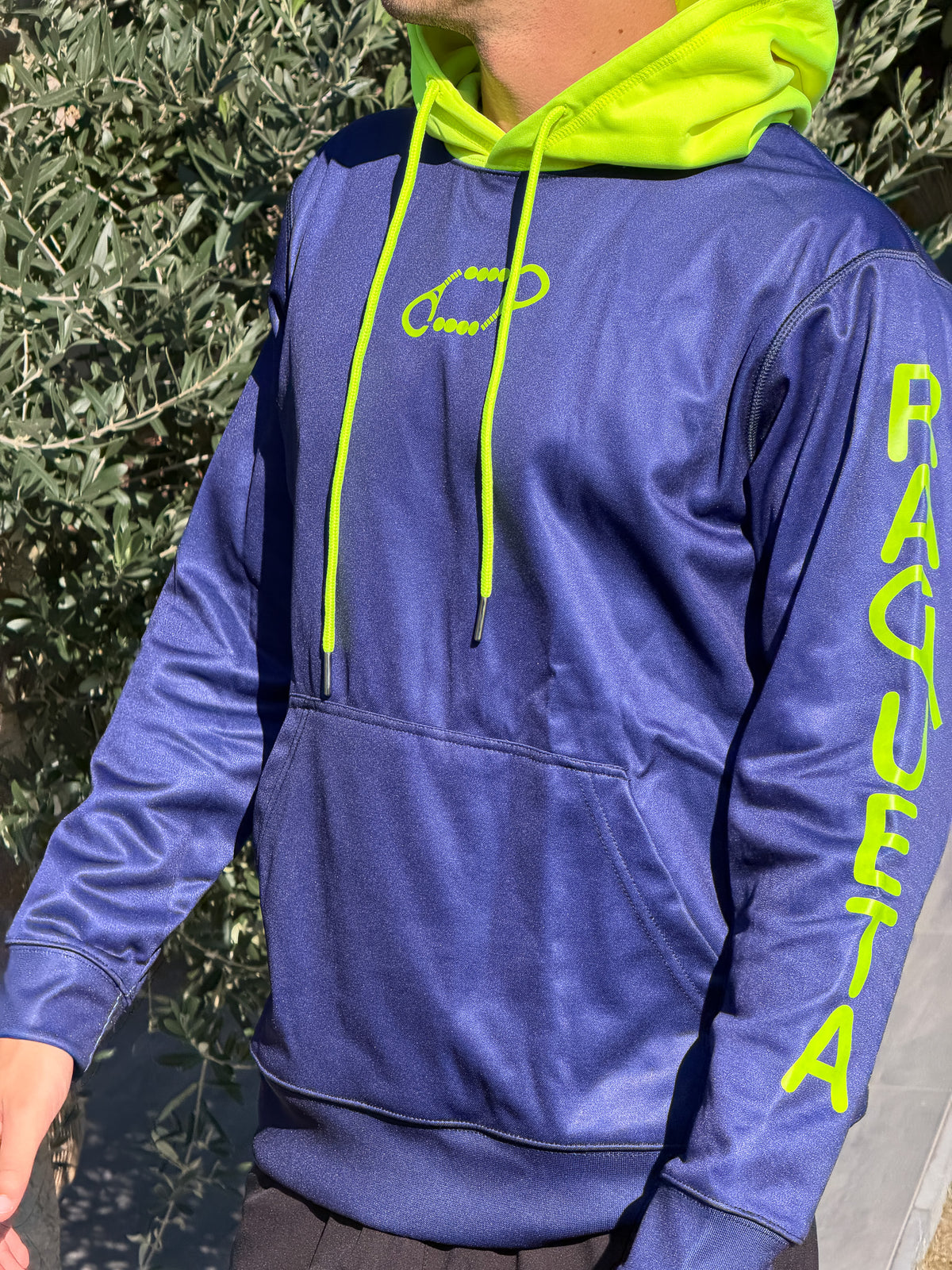 Hoodie Double – Blauw/Neon