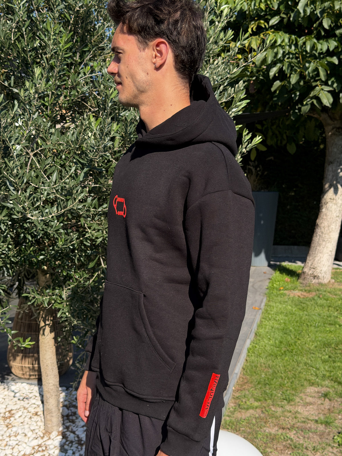 Hoodie Double – Zwart