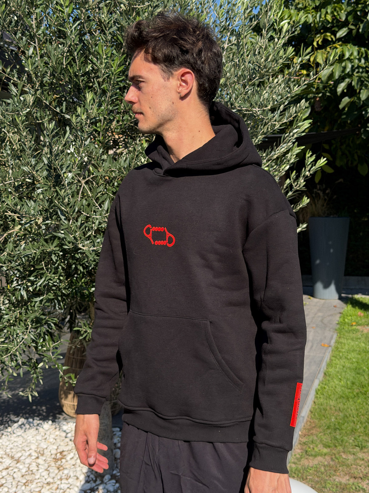 Hoodie Double – Zwart