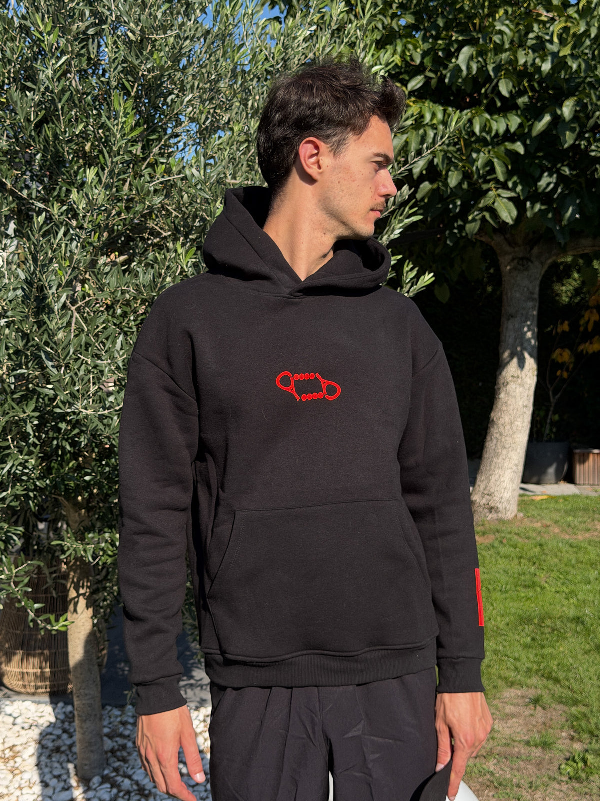 Hoodie Double – Zwart