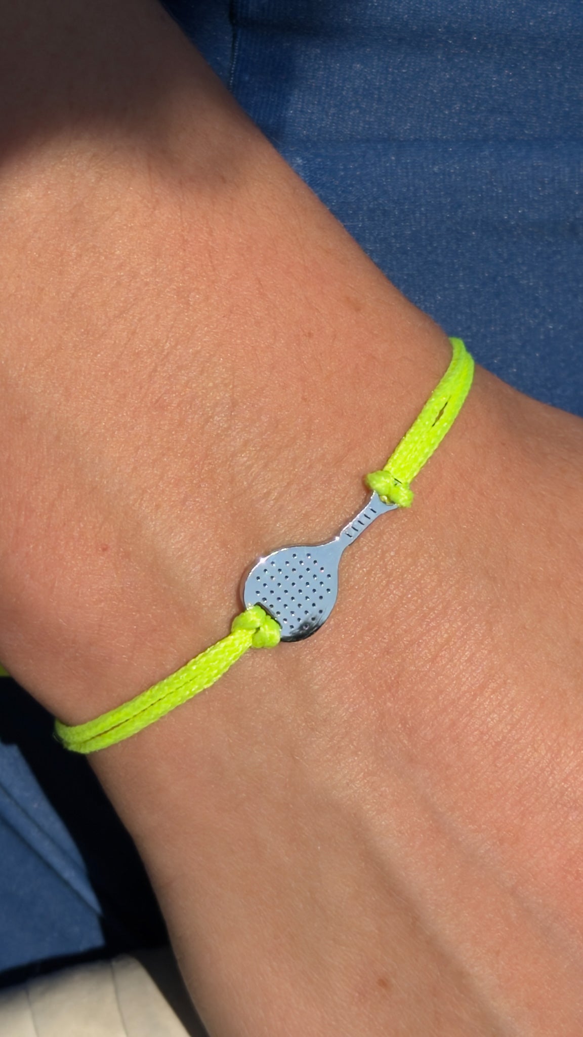 Armband Punto de Oro – Zilver/Fluo groen