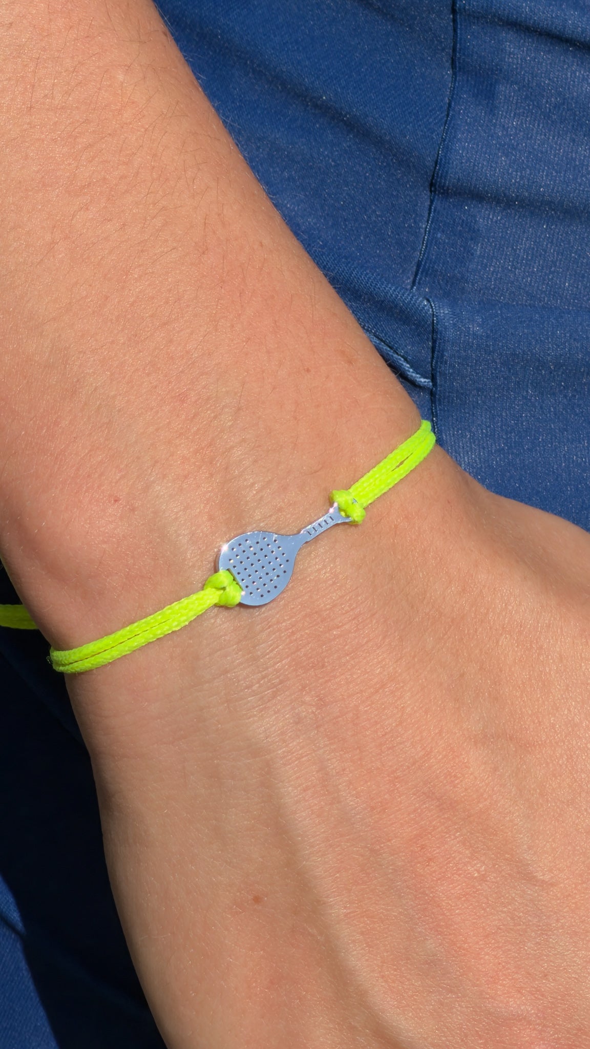 Armband Punto de Oro – Zilver/Fluo groen