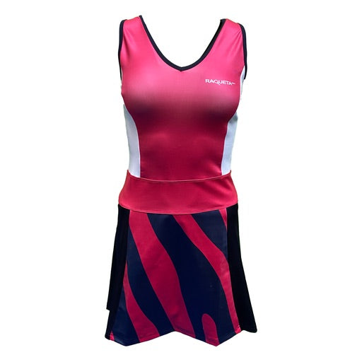 padel kleedje Aline (zebra navy/koraal, dames)