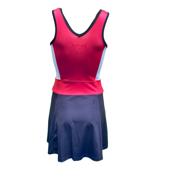 padel kleedje Aline (zebra navy/koraal, dames)