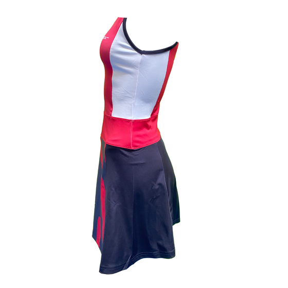 padel kleedje Aline (zebra navy/koraal, dames)