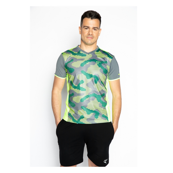 T-shirt padel Jack (camouflage, fluo , mannen)