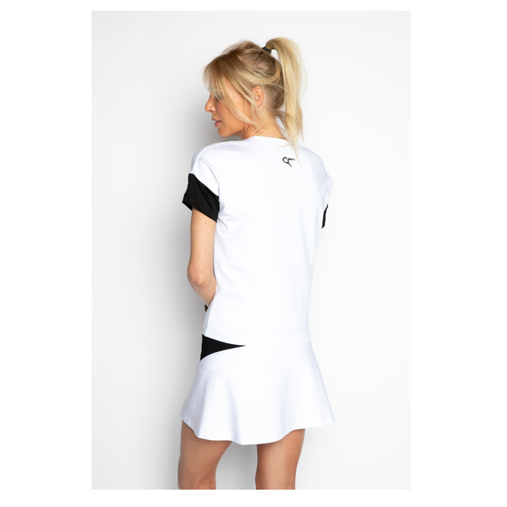 T-shirt padel Emma (wit/zwart, dames)