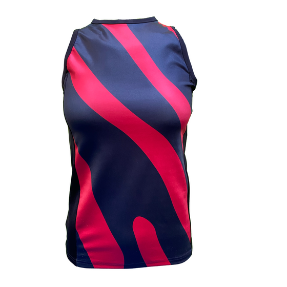 Padel Top Nora (zebra navy/koraal dames)