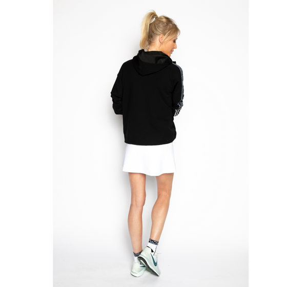 padelsweater met rits Noor (zwart/zwart, dames)