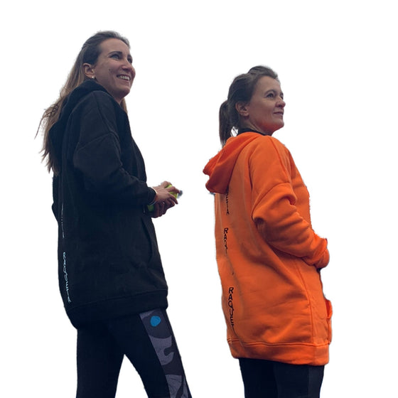 Padel Long hoodie (Dames, oranje, zwart)