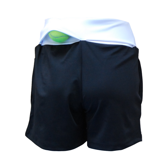 padelshort Lilly (zwart met wit, dames)