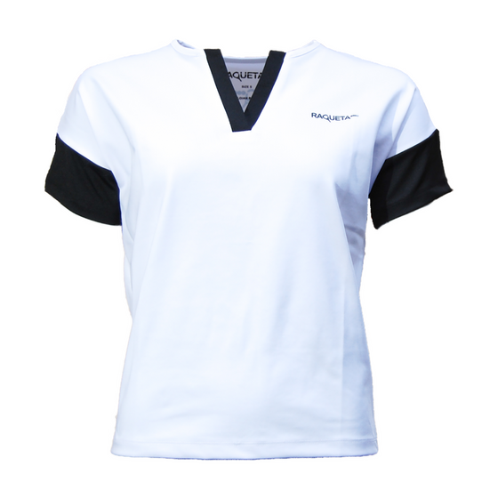 T-shirt padel Emma (wit/zwart, dames)