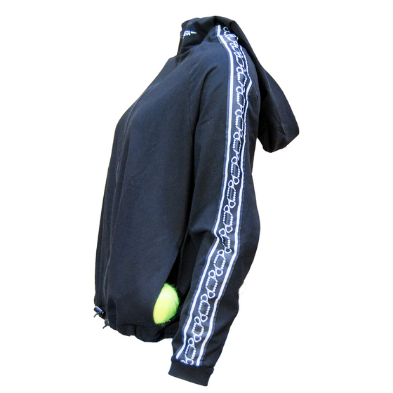 padelsweater met rits Noor (zwart/zwart, dames)