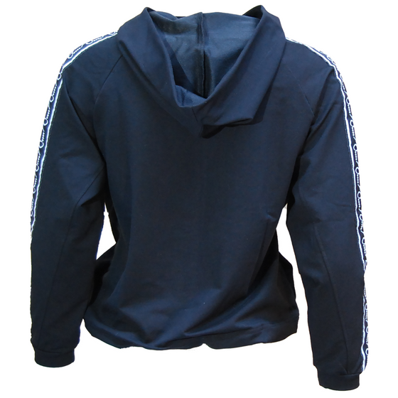 padelsweater met rits Noor (zwart/zwart, dames)