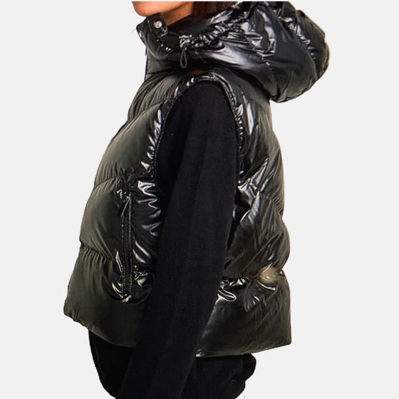 Padel Puffer Jacket zonder mouwen (Dames, Black)