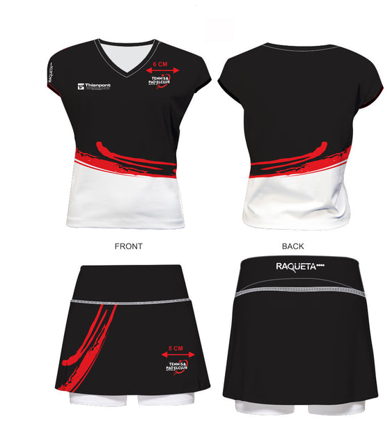TC Merelbeke T-shirt (dames, wit, zwart)