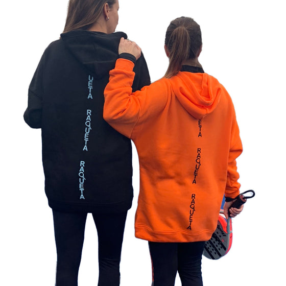 Padel Long hoodie (Dames, oranje, zwart)