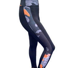  Padel Legging Camo (Dames, camouflage/ oranje)