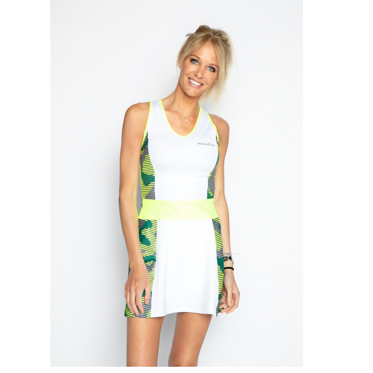 Jurk Aline – Camo geel